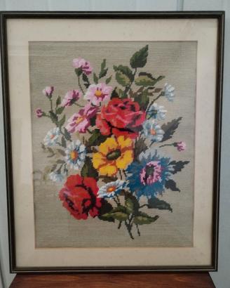 Quadro a mezzo punto - composizione floreale
