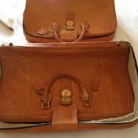 Set valigie (due) in pelle grassa color miele