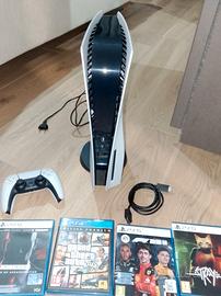 Sony ps5 blu ray edition bianca e giochi 