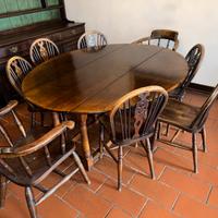 Tavolo Inglese XIX secolo e sedie windsor