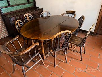 Tavolo Inglese XIX secolo e sedie windsor