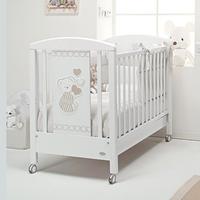 Lettino in Legno Foppapedretti Bianco con Orsetti