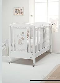 Lettino in Legno Foppapedretti Bianco con Orsetti