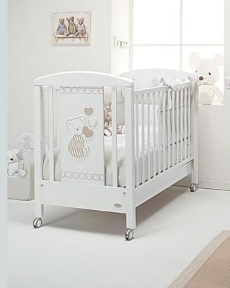 Lettino in Legno Foppapedretti Bianco con Orsetti