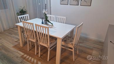 tavolo allungabile e 6 sedie