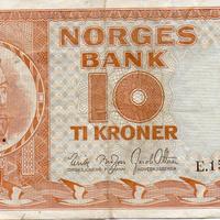 Banconota da 10 corone norvegesi del 1965