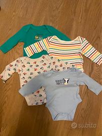 Lotto 4 Body Neonato Maniche Lunghe 6-9 Mesi