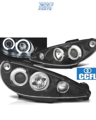 FARI PEUGEOT 206 98-08 ANGEL EYES CCFL FONDO NERO
