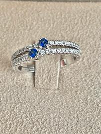 Anello zaffiri e diamanti
