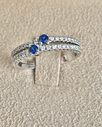 Anello zaffiri e diamanti