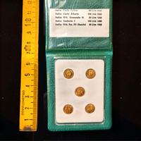 monete d'epoca oro blisterate lotto 5 pezzi