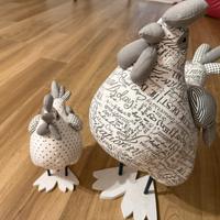 Galline decorative in stoffa