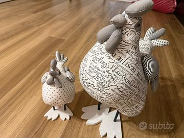 Galline decorative in stoffa