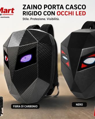 Zaino Porta Casco Moto Rigido con Occhi LED