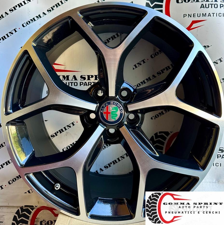 4 Coprimozzo Originali Alfa Romeo Per Giulietta, 159, Brera, Giulia, Stelvio - Nero/Argento, 60mm | Accessori Auto