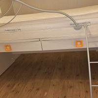 Letto singolo con materasso e 2 cassetti integrati