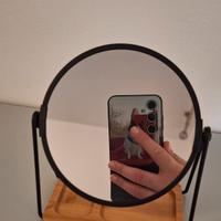 Specchietto da tavolo con vassoio in legno 