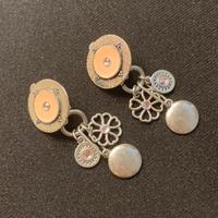 Orecchini a Clip con Smalto Rosa e Cristalli