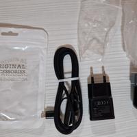 Kit Cavo usb+presa muro usb+caricatore auto 2porte
