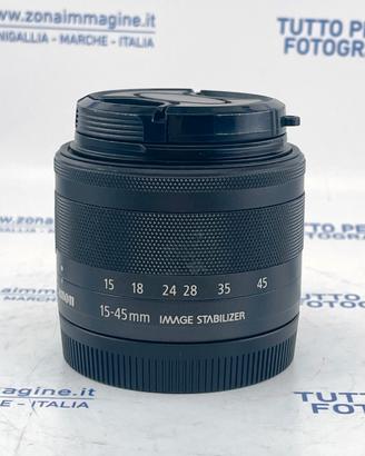 CANON  EF-M 15-45 mm f3.5-6.3 IS  STM + GAR. USATO