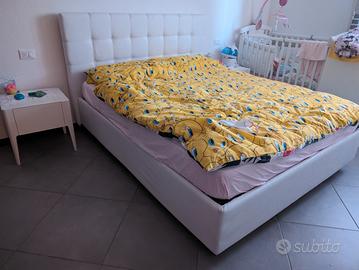 Letto eco pelle con cassettone bianco - Federighi