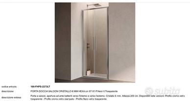 Samo Hexa box doccia saloon misura 87-91 cm