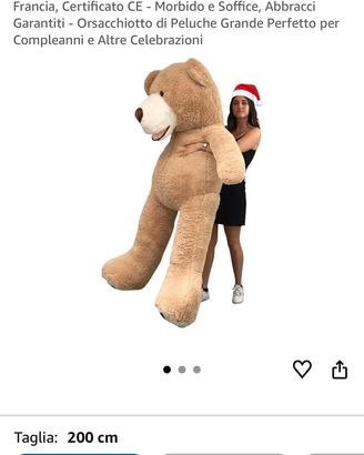 orso peluche gigante 200cm