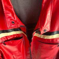 Giubbotto wampum similpelle rossa con  righe