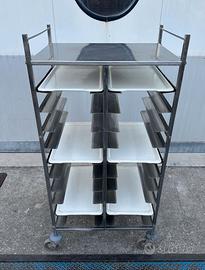 Carrello porta vassoi / teglie da 800 inox