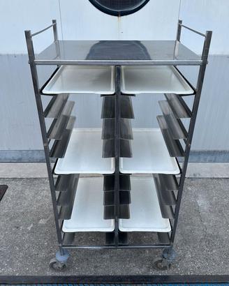 Carrello porta vassoi / teglie da 800 inox