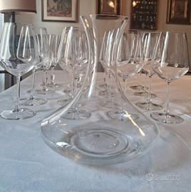 set da 10 calici RCR, 6 flute e un decanter