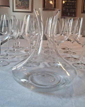 set da 10 calici RCR, 6 flute e un decanter