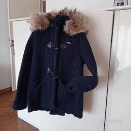 Giacca in lana pesante di colore blu "Bark"
