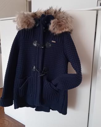 Giacca in lana pesante di colore blu "Bark"