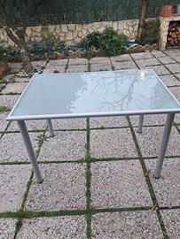 tavolo ikea con piano in vetro 118cm.