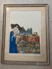 Quadro litografia Renato Borsato “Dama a Venezia”