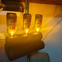 Lampada artigianale di legno 