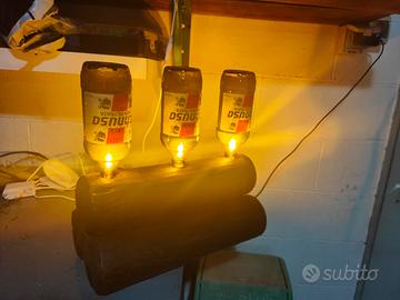 Lampada artigianale di legno 