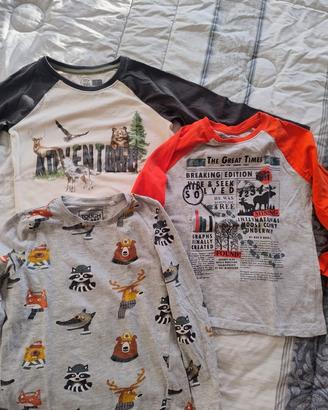 3 t-shirt bambino 6 -7 anni, 122 cm