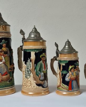 Boccali per birra dipinti effetto "matrioska"