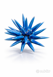 Riccio di mare artigianale in ceramica blu 11 cm
