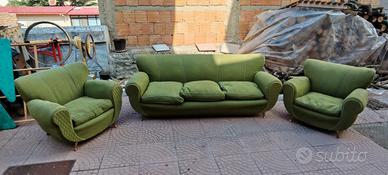 divano con 2 poltrone anni 50