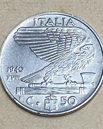 Moneta  50 centesimi anno 1940