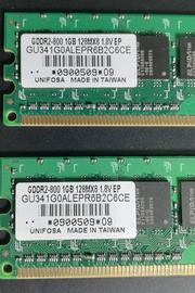 Memoria RAM 2x1GB - UNIFOSA GDDR2-800 PC2-6400