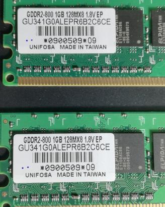 Memoria RAM 2x1GB - UNIFOSA GDDR2-800 PC2-6400