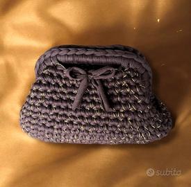 clutch bag marrone e oro