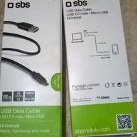 2 cavi micro usb dati e ricarica sbs