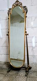 specchiera specchio vintage basculante in ottone