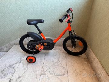 Bicicletta btwin robot 500 ruote da 14 con rotelle
