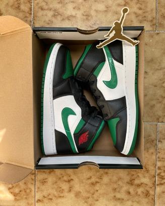 Jordan 1 mid green toe GS